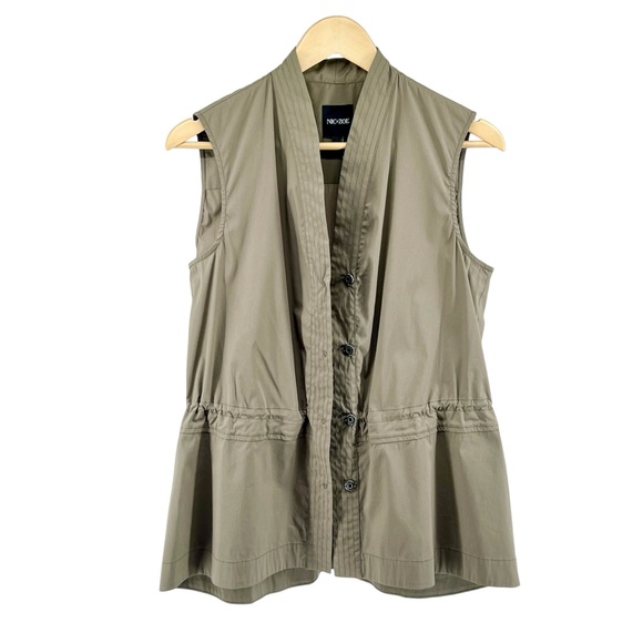 NIC+ZOE Womens Snap Button Up Vest Medium Adjustable Waist Army Green Stretch - Picture 4 of 16